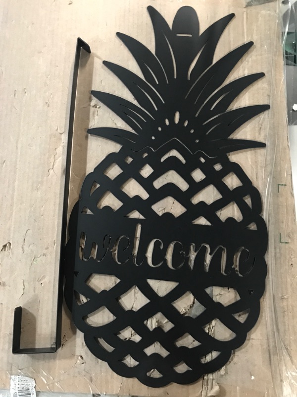 Photo 2 of Pineapple Front Door Welcome Sign (Black)