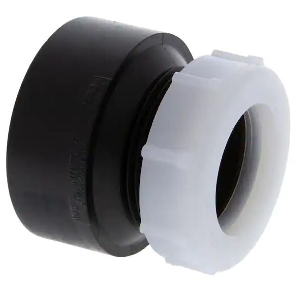 Photo 1 of 1-1/2 in. x 1-1/4 in. ABS DWV Hub x Slip-Joint Trap Adapter
