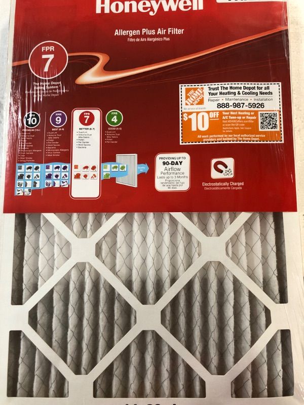 Photo 1 of 14 x 20 x 1 Allergen Plus Pleated MERV 11 - FPR 7 Air Filter