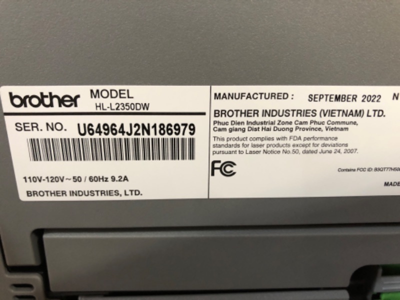 Photo 2 of Brother Hl-l2350dw Wireless Duplex Monochrome Compact Laser Printer