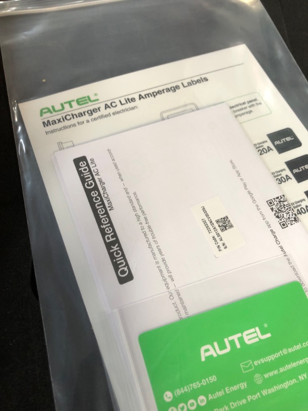 Photo 1 of Autel Home Smart Electric Vehicle (EV) Charger up to 50Amp, 240V, Indoor/Outdoor Car Charging Station with Level 2, Wi-Fi and Bluetooth Enabled EVSE, 25-Foot Cable Dark Gray