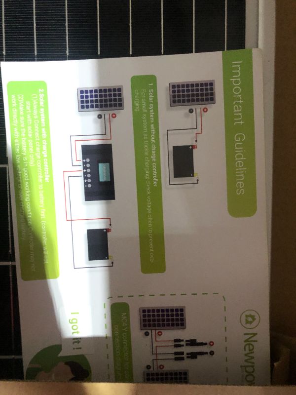 Photo 4 of Newpowa 9BB 120W 24V Solar Panel High-Efficiency Monocrystalline 24V PV Module Designed for 24V Off Grid System, Charge Your 24V Battery of RV, Boat, Camper, Trailer, Gate Opener(120W New)