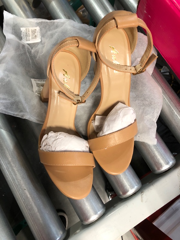 Photo 1 of Ankis Nude Black Clear Heels for Women Open Toe Ankle Strap High Heel Sandals