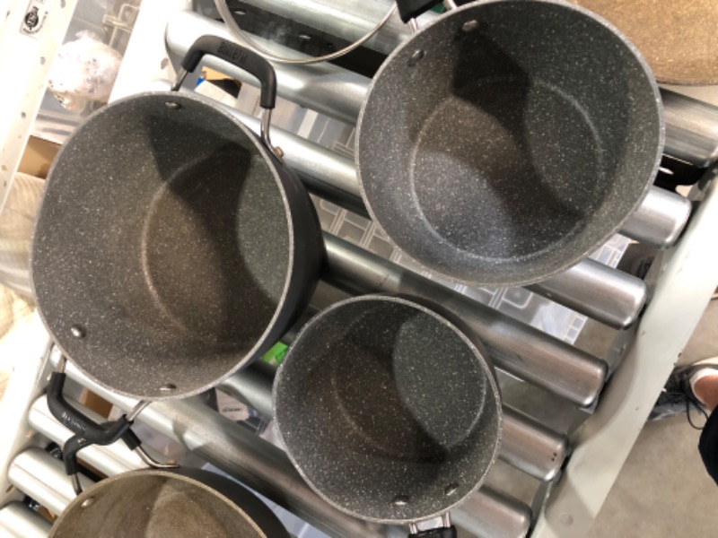 Photo 5 of **SEE NOTES**
Bialetti 10-Piece Impact Textured Pots and Pans Kitchen Cookware Set, Gray Impact 10 Piece Set