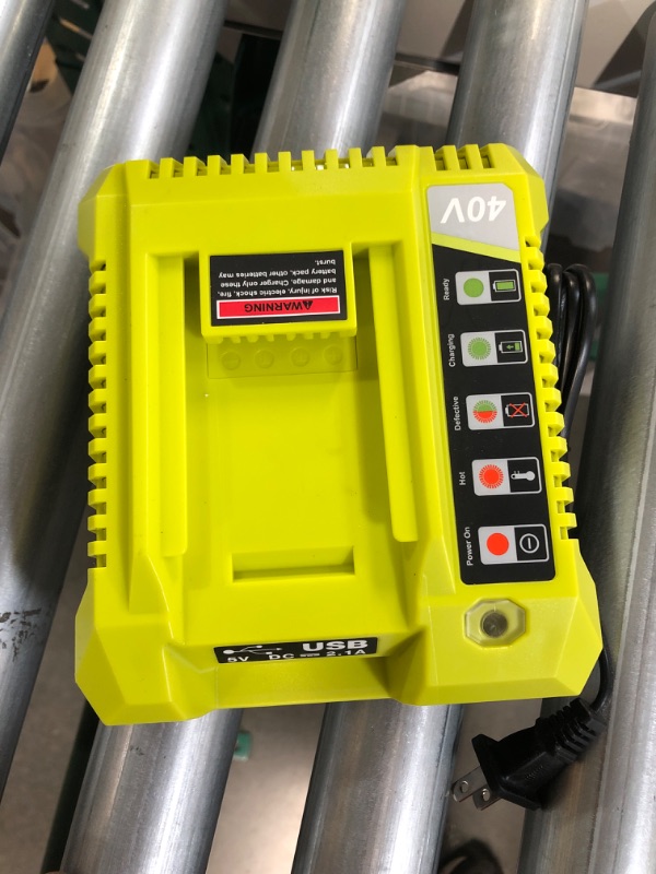 Photo 2 of Compatible with Ryobi Battery Charger OP401 40V, WaxPar OP401 Battery Charger Compatible with Ryobi 40V Lithium Battery OP4015 OP4026 OP4026A OP4030 OP4040 OP4050 OP4050A