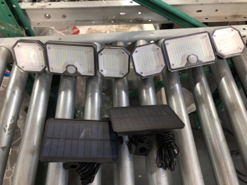 Photo 2 of *UNTESTED* CEOTIS Solar Outdoor Lights, 3500LM 240 LED Motion Sensor Lights, 3 Heads IP65 - 2 PACK