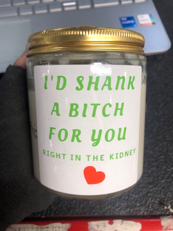 Photo 2 of [stock photo similar] "I'd Shank A Bitch for You Right in The Kidney" fun candle - 6.5oz Lavender