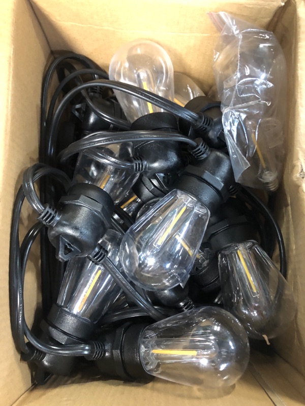 Photo 2 of *UNTESTED* addlon 50FT LED Outdoor String Lights with Edison Shatterproof Bulbs - Black