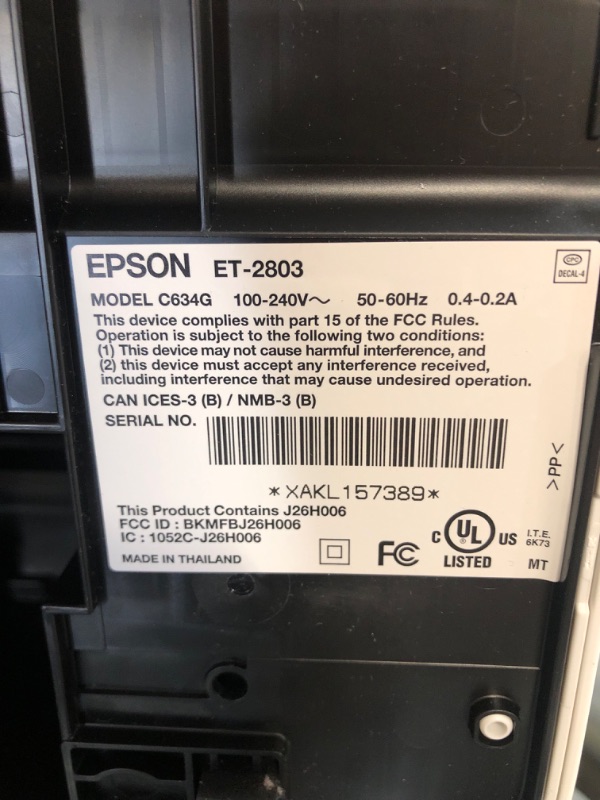 Photo 3 of Epson EcoTank ET-2800 Wireless Color All-in-One Cartridge-Free Supertank Printer with Scan and Copy - White