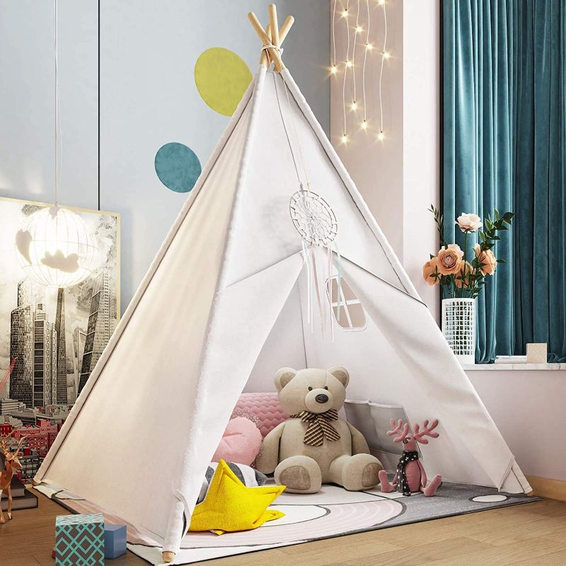 Photo 1 of **SEE NOTES**Kids Teepee Tent for Kids,Kids Play Tent for Girls & Boys w/ Star LED String Lights