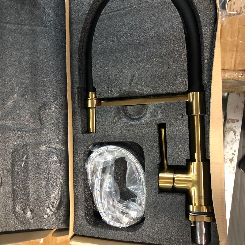 Photo 2 of **NEW**WENKEN Brushed Gold Kitchen Sink Faucet with Pull Down Spray, Solid Brass Kitchen Faucet Gold and Black