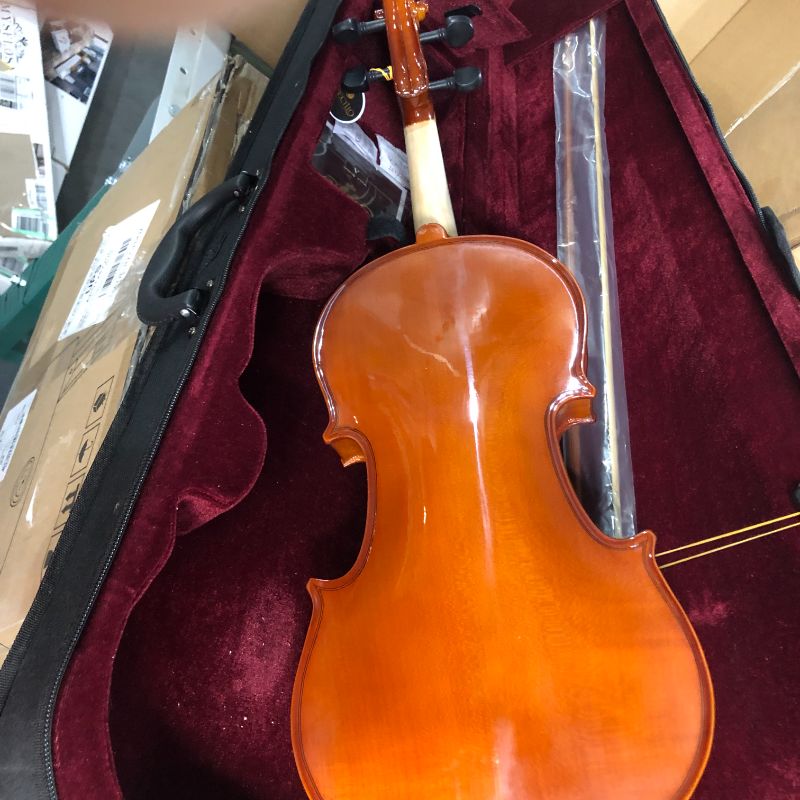 Photo 9 of **LIKE NEW**Mendini 14-Inch MA250 Varnish Solid Wood Viola with Case, Bow, Rosin, Bridge and Strings 14-in. Natural Varnish