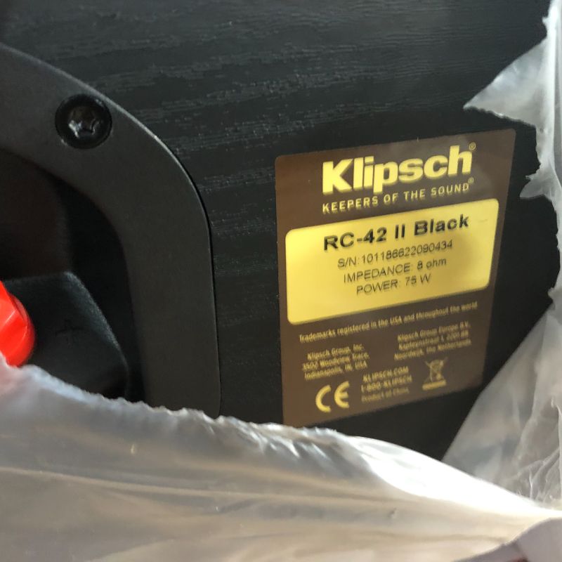 Photo 5 of **LIKE NEW**Klipsch RC42IIBL Center Speaker Black - Each