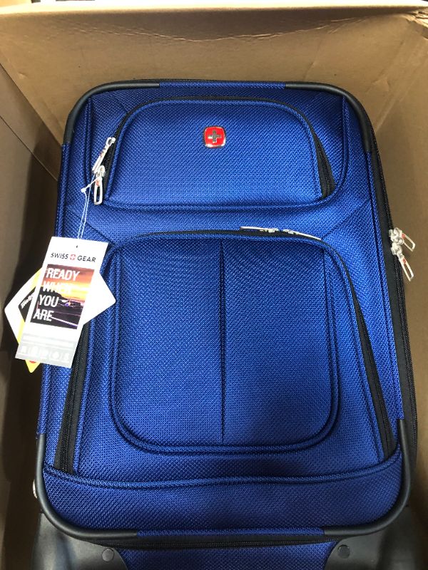 Photo 2 of **NEW WITH TAGS**SwissGear Sion Softside Expandable Roller Luggage, Blue, Carry-On 21-Inch Carry-On 21-Inch Blue