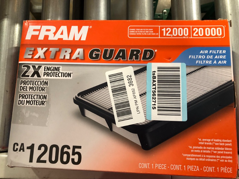 Photo 3 of FRAM Extra Guard Engine Air Filter Replacement, Easy Install w/ Advanced Engine Protection and Optimal Performance, CA12065 for Select Hyundai and Kia Vehicles