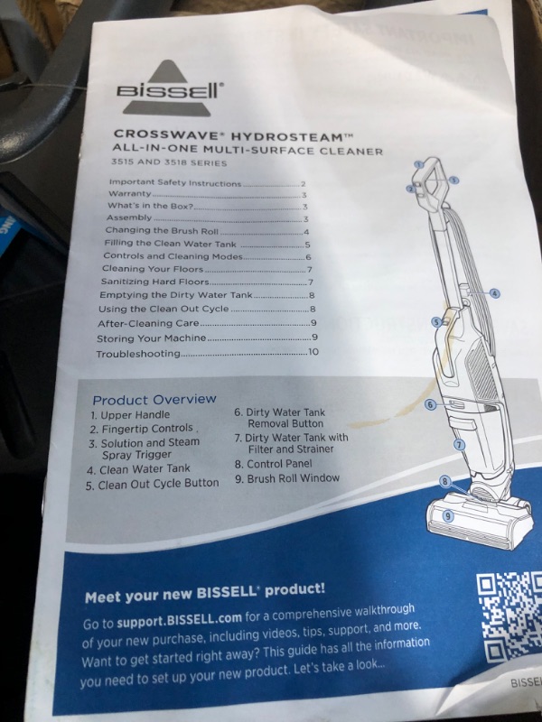 Photo 3 of **PARTS ONLY**
BISSELL® CrossWave® HydroSteam™  Wet Dry Vac, Multi-Purpose Vacuum