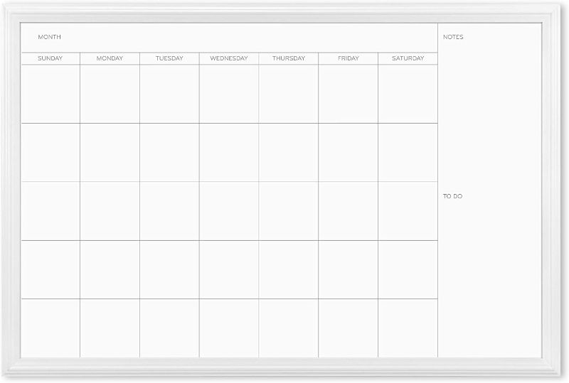 Photo 1 of U Brands Magnetic Dry Erase Calendar Board, 20 x 30 Inches, White Wood Frame (2075U00-01) 30'' x 40'' Board