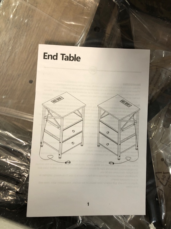 Photo 3 of *NEW**AMHANCIBLE LED Nightstands Set of 2, End Tables Living Room with Fast Charging Station