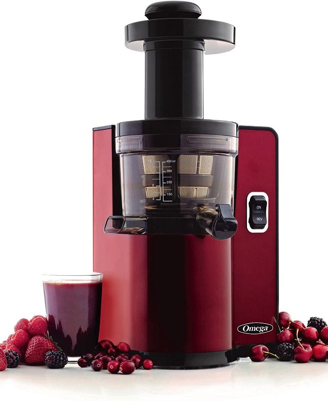 Photo 1 of *PARTS ONLY**
Omega VSJ843QR Vertical Masticating Juicer, 43 RPM Red