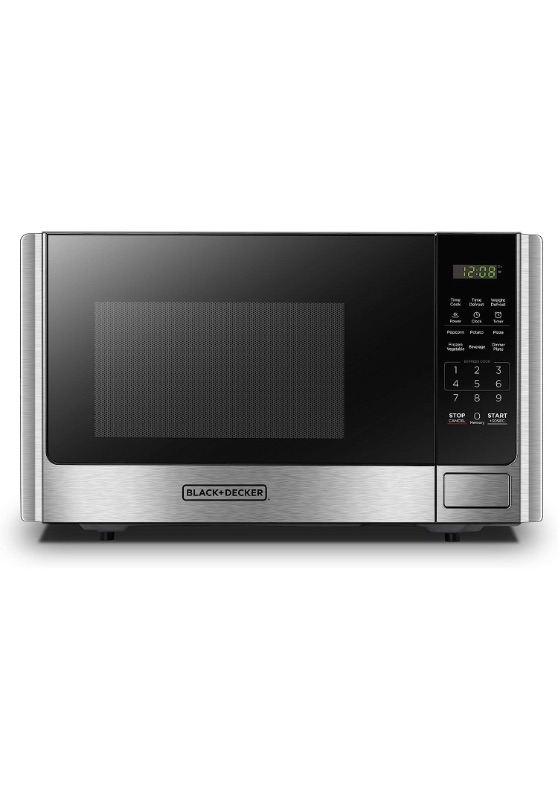 Photo 1 of ***SEE NOTES*** BLACK+DECKER Digital Microwave Oven with Turntable Push-Button Door, 0.9 Cu Ft