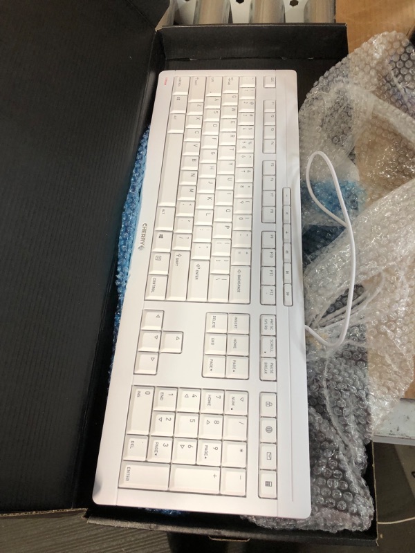 Photo 1 of Cherry Stream Keyboard - Wired USB Keyboard - SX Scissors Mechanism - GS Approval - QWERTY – White