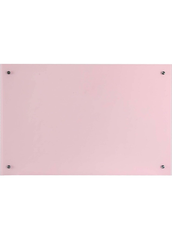 Photo 1 of R&G Magnetic Glass Dry Erase Whiteboard,36" x 24“ Frameless  Pink)