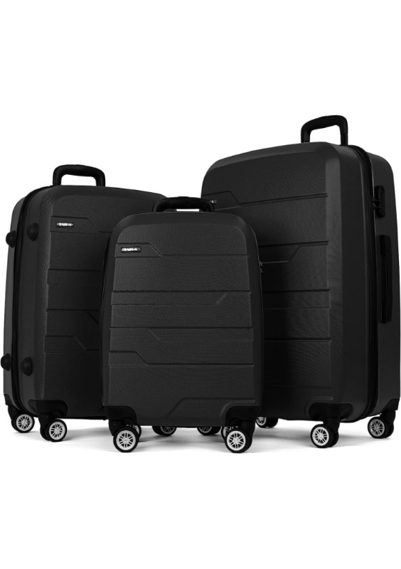 Photo 1 of TAIGA Luggage Sets 3 Pieces with TSA Approved,  BLACK