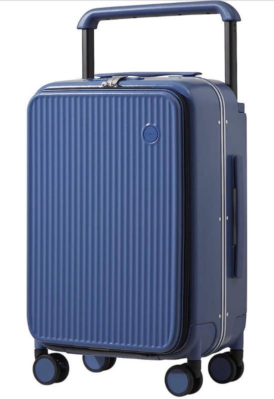 Photo 1 of Mixi Carry On Luggage 20'' Suitcase with Front Laptop Pocket,Sapphire Blue