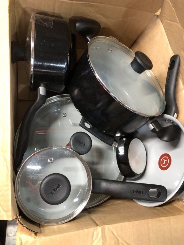 Photo 2 of ***MISSING PARTS - SEE NOTES*** T-fal Initiatives Ceramic Nonstick Cookware Set 14 Piece Black