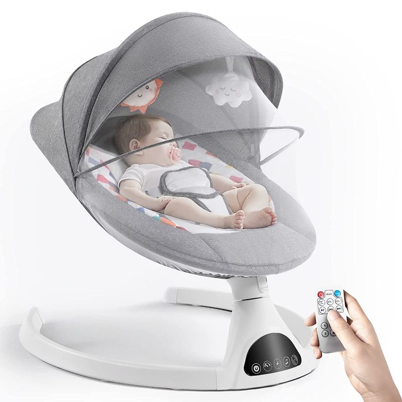 Photo 1 of Baby Swing for Infants, Electric Portable Baby Swing for Newborn, Bluetooth Touch Screen/Remote Control 