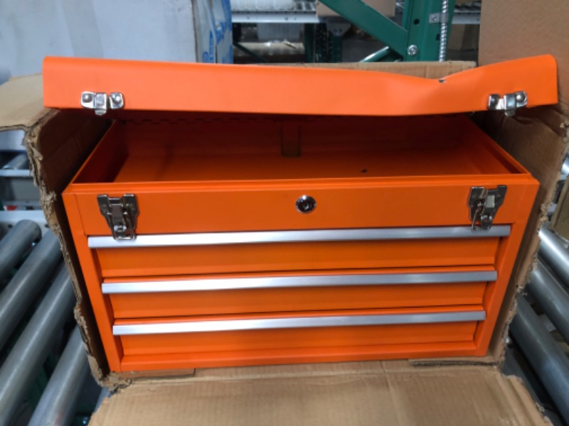 Photo 3 of **SEE NOTES**
Edward Tools Portable Metal Tool Box with Drawers 20”- Keyed Center Lock for Security - Powder Coated Scratch Resistant Finish - Heavy duty chest latches - Full Extension Drawers