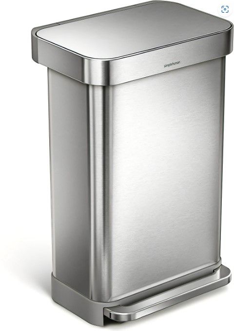 Photo 1 of **SEE NOTES**
simplehuman 45 Liter / 12 Gallon Rectangular Hands-Free Kitchen Step Trash Can with Soft-Close Lid, Brushed Stainless Steel - Medium
