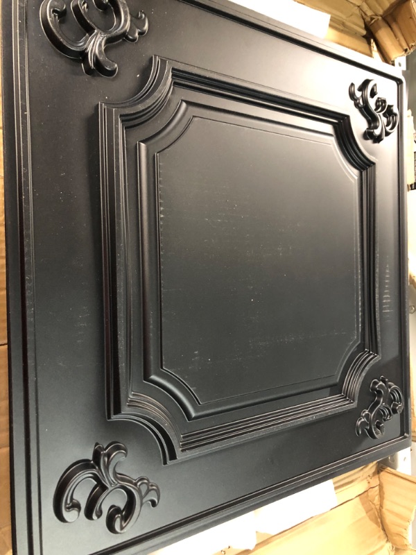 Photo 1 of **SEE NOTES**
Art3d Drop Ceiling Tiles 24x24 in Black (13-Pack, 48 Sq.ft), Wainscoting Panels Glue Up 2x2 24"x24" Black 13