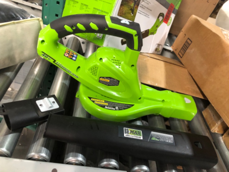 Photo 3 of **READ NOTES**  Greenworks 40V (150 MPH / 130 CFM) Cordless Leaf Blower, 2.0Ah Battery and Charger Included
