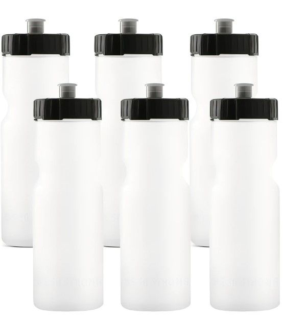 Photo 1 of 50 Strong Sports Water Bottle | 6 Pack of Reusable Squeeze Water Bottles | 22 oz. BPA-Free Plastic Bottles with Pull Top Cap | Made in USA | Top Rack Dishwasher Safe | Fits Most Bike Cages