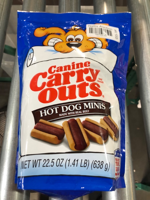 Photo 3 of **SEE NOTES**
Canine Carry Outs Beef Flavor Hot Dog Minis Dog Treats, 22.5-oz bag