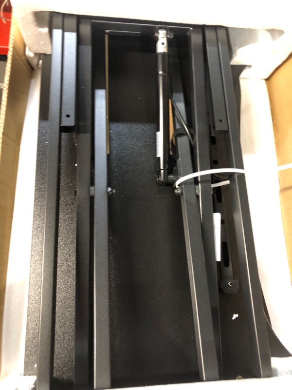 Photo 1 of HUANUO Quick Sit to Stand Desktop Gas Spring Riser (Max Height:19.3inch), 32 inch Height Adjustable Standing Desk Converter for Dual Computer Monitors & Laptop Workstation, Perfect Home Office