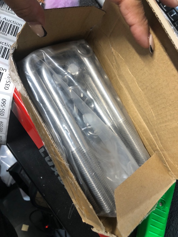 Photo 1 of (4) Stainless Steel Square U-Bolt 1/2" D x 2 1/16" W x 6 5/16"