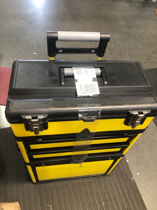 Photo 2 of STOCK IMAGE IS A REFERENCE!!*
STACKABLE Rolling Tool Box Portable Metal Toolbox Organizer with Wheels and 2 Drawers,Yellow,
