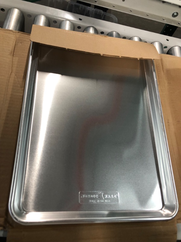 Photo 2 of **DAMAGED** Nordic Ware Natural Aluminum Commercial Baker's Half Sheet, 2-Pack, Silver 2-Pack Half Sheet Bakeware