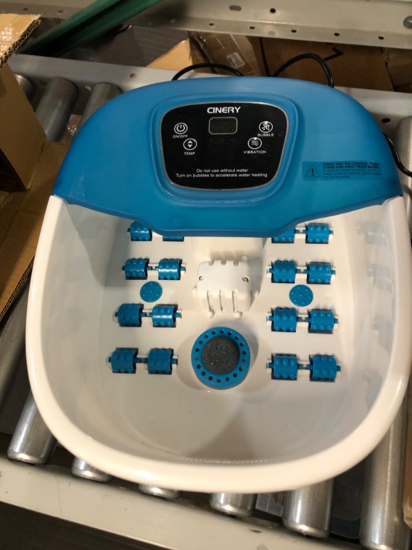 Photo 2 of CINERY Foot Spa Bath Massager with Heat, Bubbles, Vibration and Pedicure Foot Spa with 16 Rollers for Feet Stress Relief, Foot Soaker with Mini Acupressure Massage Points & Temperature Control