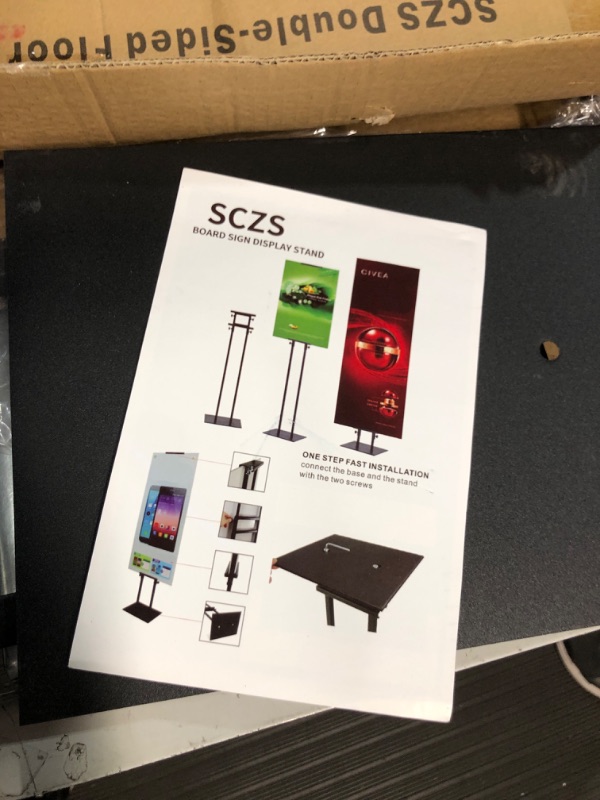 Photo 2 of SCZS Heavy Duty Floor Standing Display Poster Sign Holder,(Black)