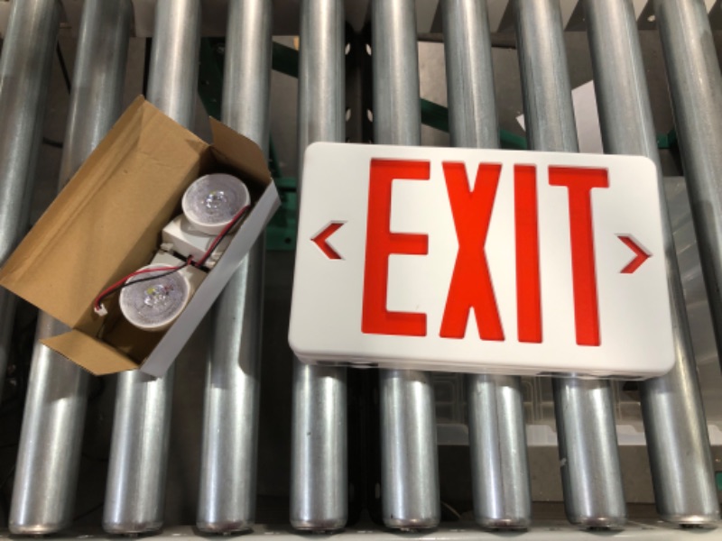 Photo 2 of OSTEK Red LED Exit Sign with Emergency Lights