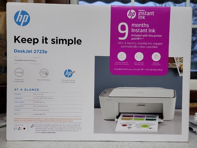 Photo 1 of *UNTESTED* HP DeskJet 2723e All-in-One Wireless Color Inkjet Printer w/ 9 Month Instant Ink