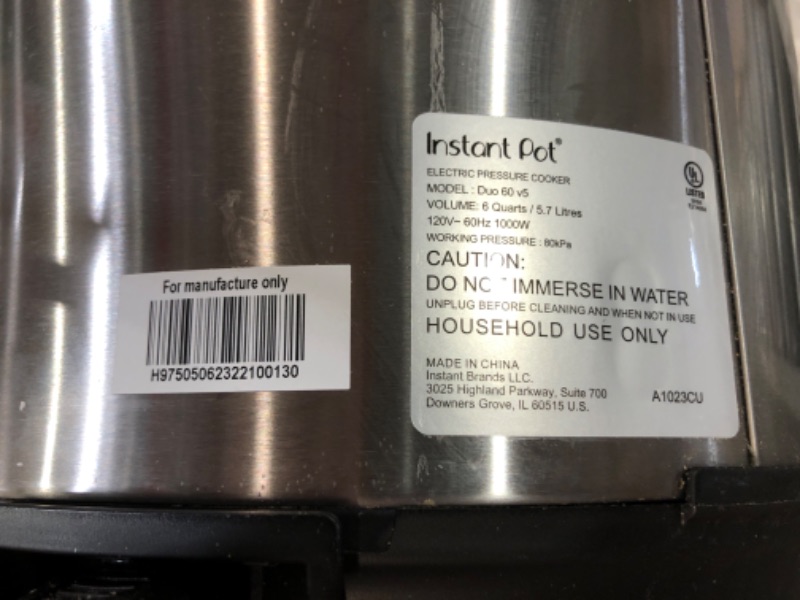 Photo 3 of *UNTESTED* Instant Pot Duo 7-in-1 Electric Pressure Cooker, 6 Quart