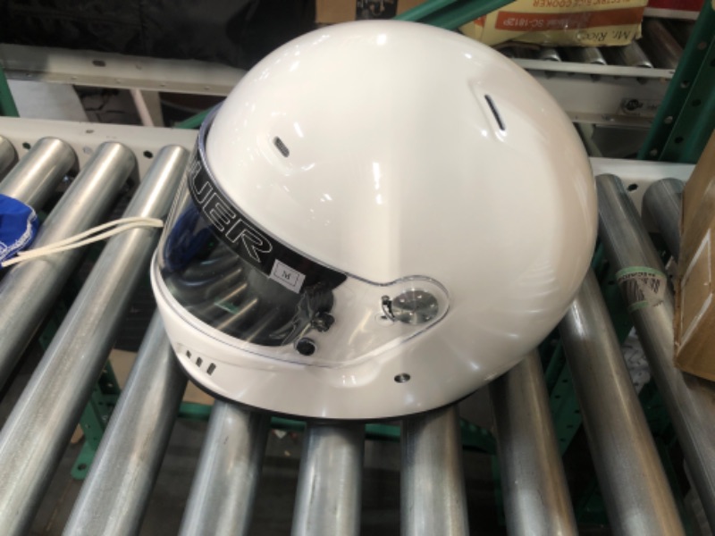 Photo 3 of Conquer Snell SA2020 Full Face Auto Racing Helmet Medium White