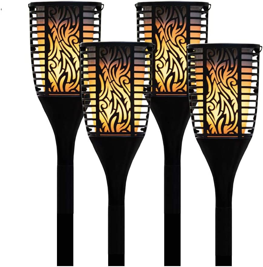 Photo 1 of Theater Solutions TT100 Fully Wireless 240 Watt Rechargeable Battery Bluetooth Tiki Torch Speaker 4 Pack Lanterns Link Up to 99 Speakers Wirelessly, Black (TT100-2PR)