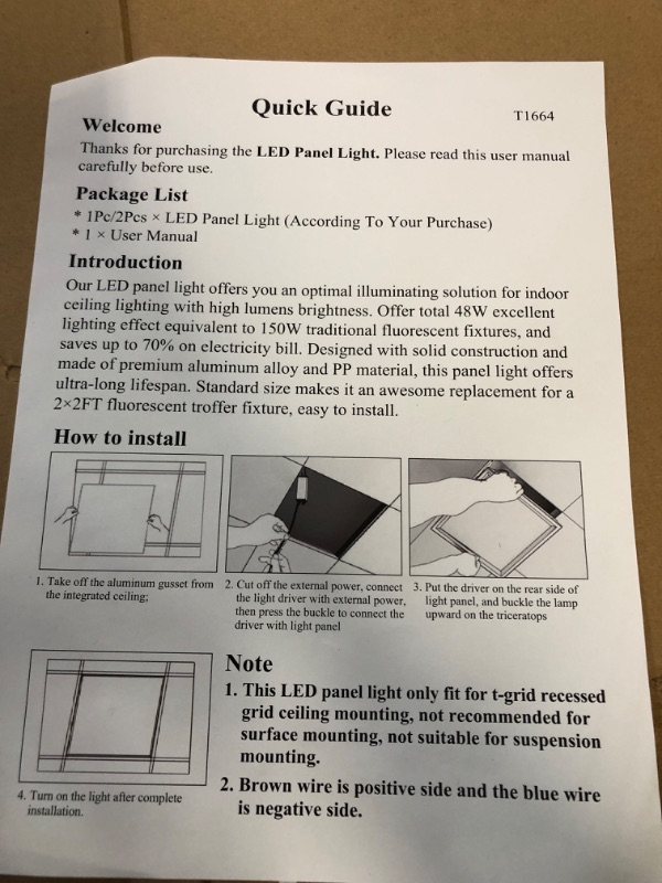 Photo 5 of *USED* *STOCK PHOTO FOR REFERENCE* 2x2 LED Flat Panel Light - 48W - 2 Pack