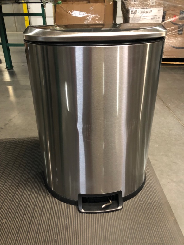 Photo 4 of *USED* *BROKEN STEP* NINESTARS AMZ-SOT-50-3 Step-on Trashcan, 13 Gal, Stainless Steel