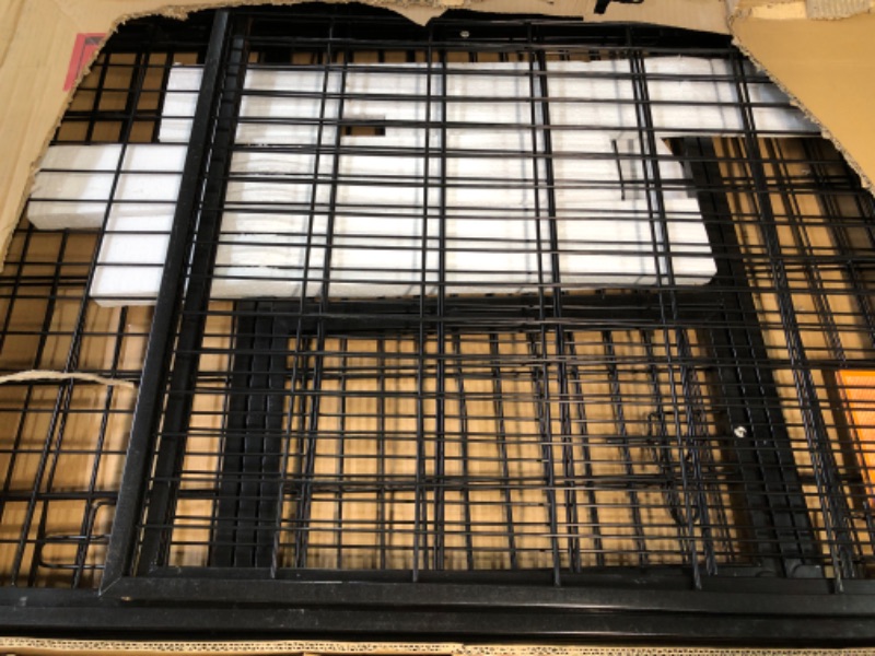 Photo 2 of **SEE NOTES**
FEANDREA Heavy-Duty Dog Crate, Dog Kennel, 42.1 x 27.6 x 29.5 Inches, for Large and Medium Dogs, Anti-Escape, Double Removable Door, XL, Black